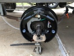 LH brake installed on axle.