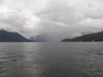 Squalls on the north end of Cortes Island, so I headed south towards Whaletown.