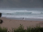 The tide comes in, the crowds disappear, and just a few remain.  Sitting on the front porch watching surfers is my kind of spectator sport.