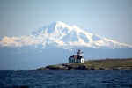 Patos Island lighthouse and Mount Baker