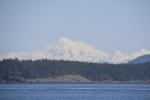 View of Mount Baker from the boat in Friday Harbor