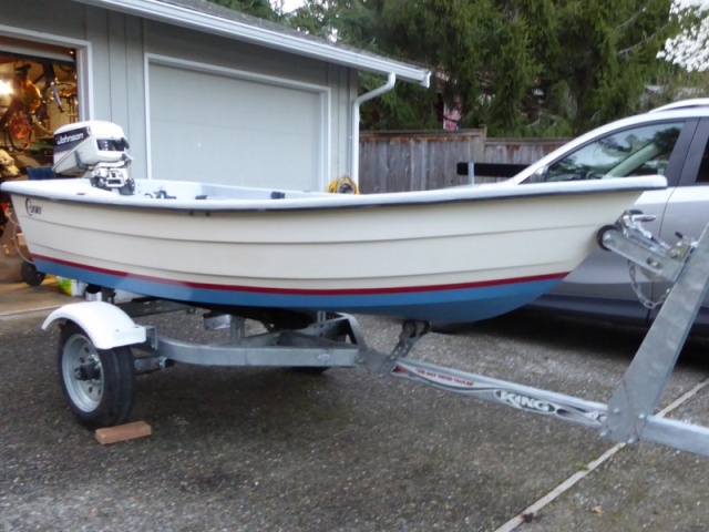 1995 10' C-Dory Row Boat, 1989 6hp Johnson, 2016 King Trailer