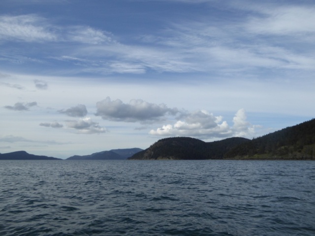 Looking north towards East Sound from between Blakely and Lopez