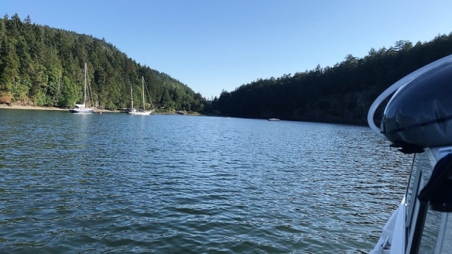 Anchored in Boot Cove, Saturna Island