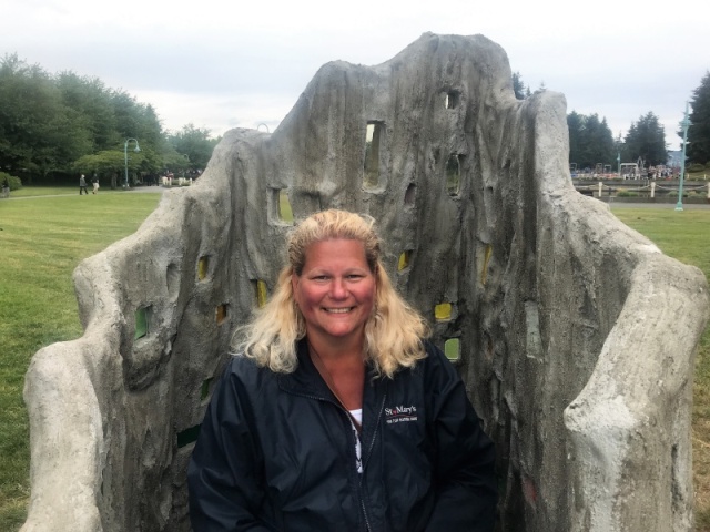 Rosanne at a prop in the park next to Nanaimo Harbour