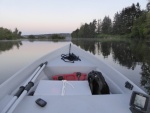 Heading out the canal. Depth sounder came with the boat and worked surprisingly well.