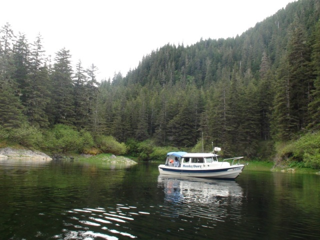 Anchorage at Little Basket Creek off Chatham Stratit to check out tunnel myth.