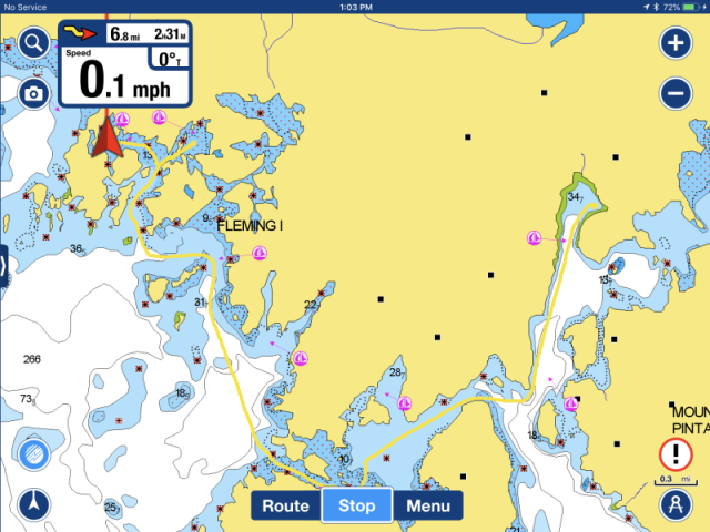 Tracks.  Baker Cove anchorage through Dry Pass to anchorage West Arm, Mirror Harbor