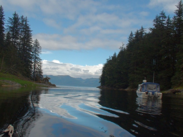 Looking out to Chatham Strait from Little Basket Creek