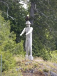 I went to Marktosis the next day.  This is the welcoming man at the entrance to the small harbor.