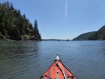 Eagle Harbor on a hot Saturday in July.  All 13 buoys were filled by now, and since it is a voluntary no-anchor area to restore the eel grass, not too many extra boats were anchored, and everyone was well-behaved and quiet. I was lucky to encounter no rowdies or yahoos like you often find this time of year in the San Juans.