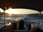 For the last 1.5 hours it was too lumpy to handle the camera, hands were full keeping the boat out of trouble from Holmes Harbor to Hat Island. Here I'm on my way fleeing into Everett for the night, the waves much better now.