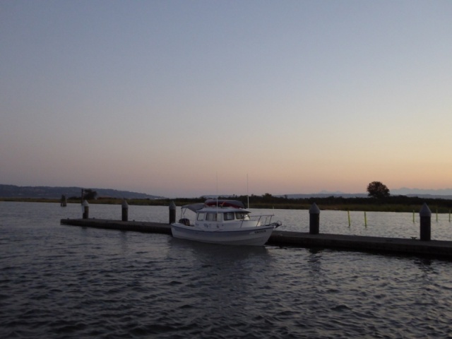 At first I thought I might stay at Jetty Island for the night. That is until the first tug boat and barge went up the slough at full clip and knocked everything around.  That and the stench from the public restrooms on the dock.