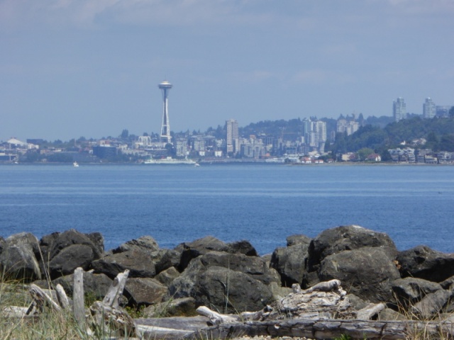 View of Alki Point, Elliott Bay, and Seattle from Blake Island