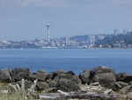 View of Alki Point, Elliott Bay, and Seattle from Blake Island