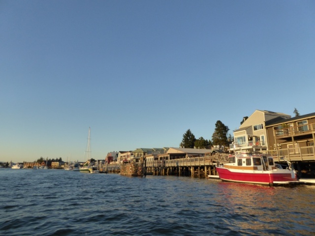 La Conner waterfront Sunday night at sunset.