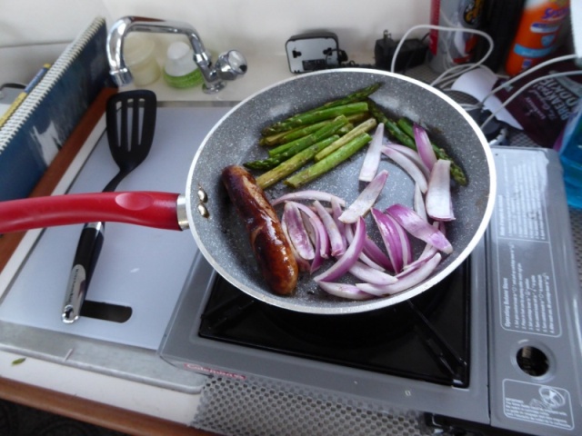 Making a late dinner in LaConner