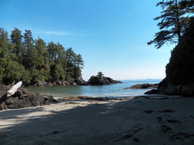 The water was surprisingly warm, although warm is relative.  Out on the horizon are the islands that we fished several days later.