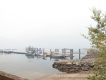The smoke filled the sound after a couple of days.  I took this picture when we returned to Fair Harbor for gas.  It is taken from the same spot as the first picture of the marina.  Visibility was 1/10 of a mile in parts of the sound and there was none of the 