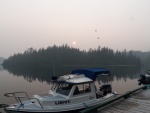 We were having our fish processed at SRP Processing at the SlamBang Lodge.  This is what the smoke looked like when we dropped off our catch one evening.