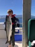 Sam with a nice spring that took a sockeye hootchie.