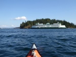 Ferry leaving, now it is safe to cross.