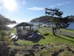 Covered shelter in the group picnic / camping area