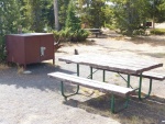 Picnic table and bear safe.
