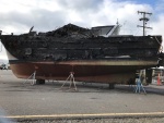 burnt trawler Evertt Marina
