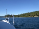 I was hoping to get to the town of East Sound, but the 20-25 kt winds from the North persisted all day, so I camped out here at Obstruction Pass State Park for the day and night. All three State buoys were open.