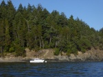 On one of the three Park mooring buoys at Obstruction Pass State Park