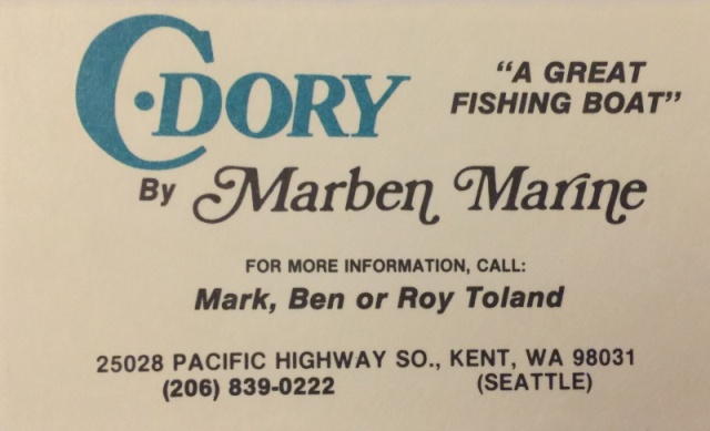 Marben Marine business card (1983)