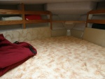 More master berth shelving; added memory foam for great sleeping
