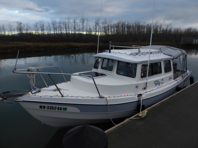 Lights installed, and boat loaded with presents for family, ready to depart Monday morning Dec 24th