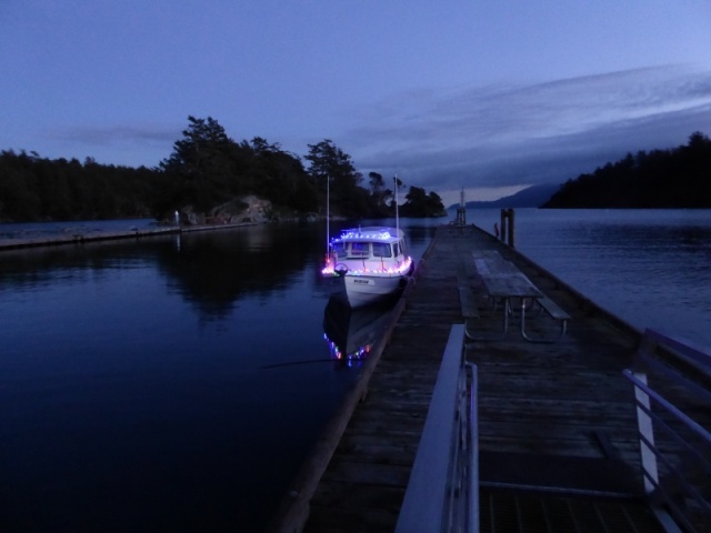 Christmas lights at Fossil Bay