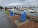 New exercise gadgets along the marina trail