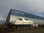 Amerikat in front of All American Marine new facility