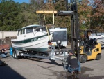 Moving boat to new trailer in South Carolina.