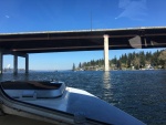 Approaching the I-90 bridge on east side of Mercer Island