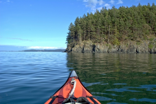 Kayaking around the bay Friday evening