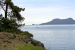 Looking towards Cypress Island, a C-Dory Classic 22 passing in the foreground