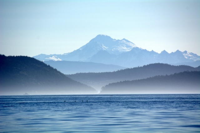 View of Mt Baker from Lopez / Watmough Bay area