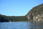 Just one boat in Watmough Bay