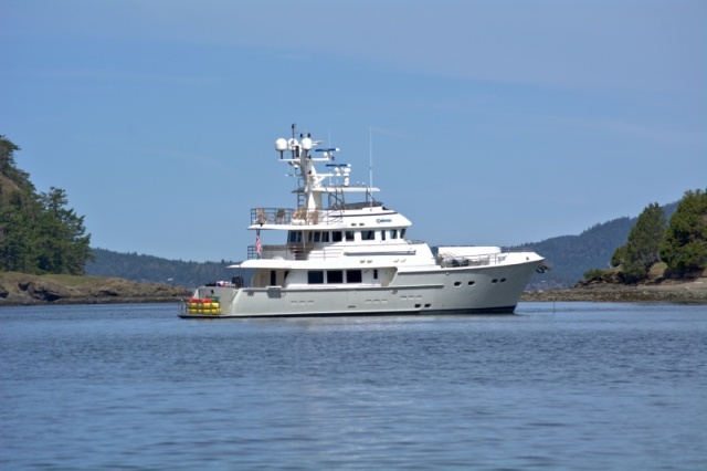 One of the yachts anchored in Prevost