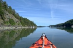 Paddling around Reid Harbor at low tide, only a few inches deep here. The Advanced Elements inflatable kayak now in its 15th year of active summer use (and year-round use for the last couple of years).