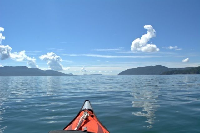 A flad calm north end of Rosario Strait