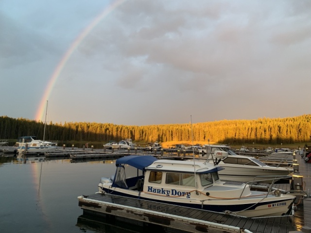 A beautiful morning sight to wake up to at the Bridge Bay, Marina