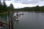 A steep walk up the ramp at minus 3. Chek out the height of the pilings and compare to high tide a few photos later.