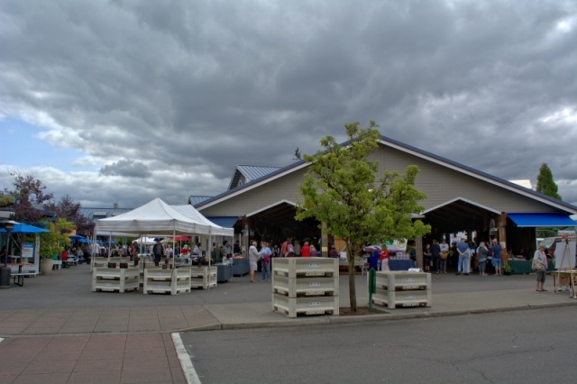 Saturday farmers market in olympia. Lousy photo doesn't do justice, it's actually one of the better markets in the state.