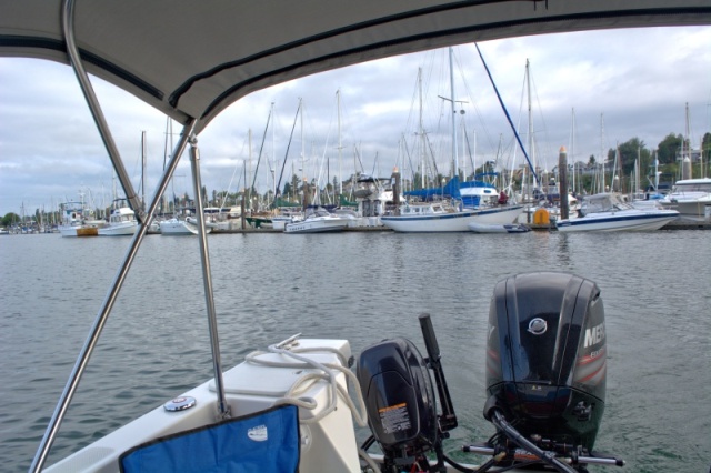 Woke up Friday morning to a full visitor dock, but no C-Brats, and no signs indicating the dock is reserved for the event.  Asked the Marina and found out they had us over in the 